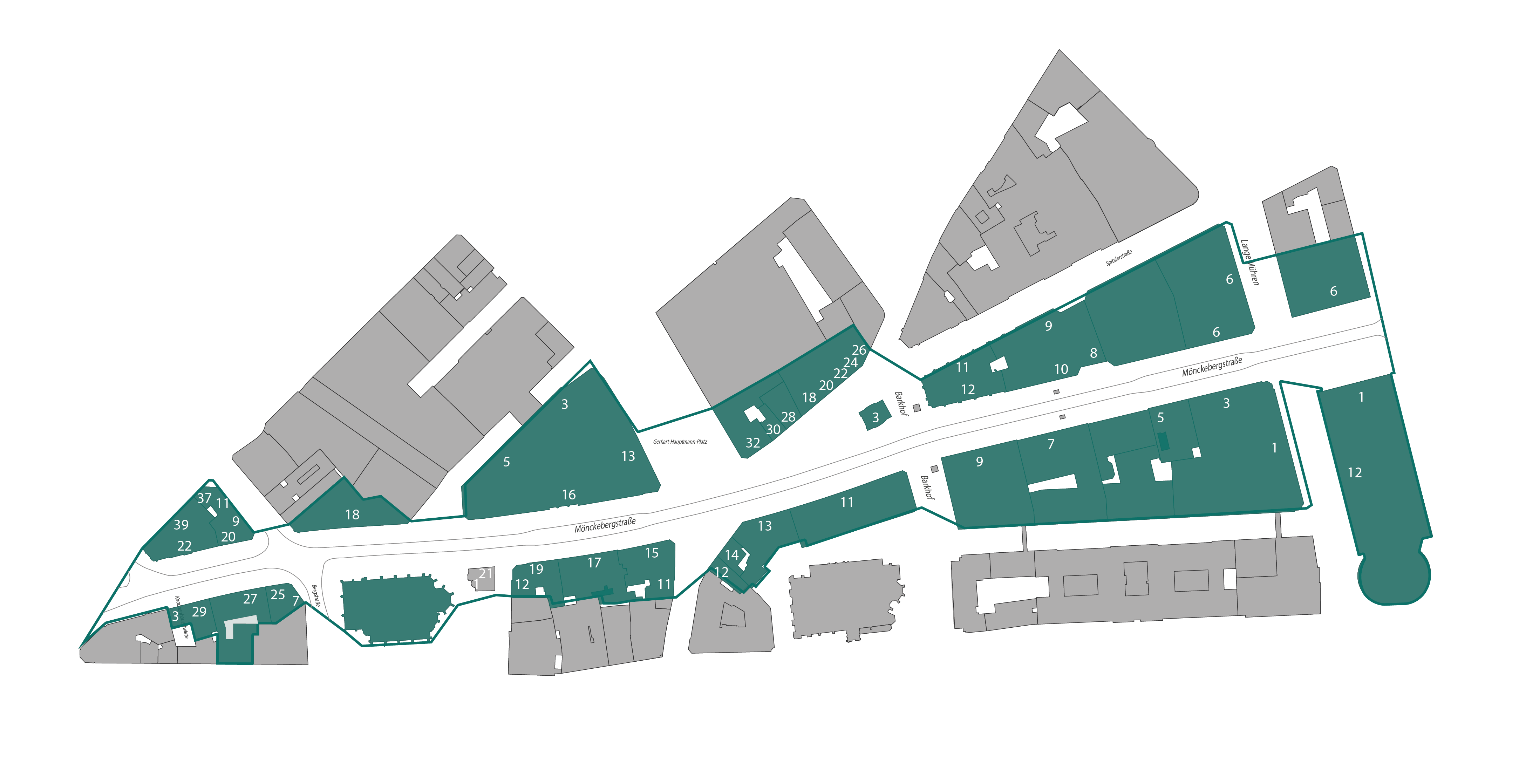 Mönckebergstraße mit Hausnummern